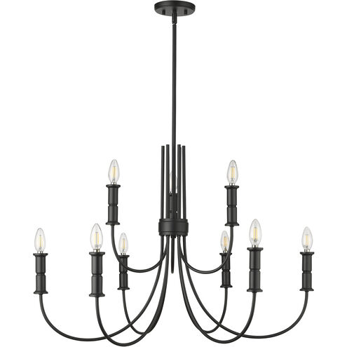 Potiss 9 Light 34 inch Matte Black Chandelier Ceiling Light